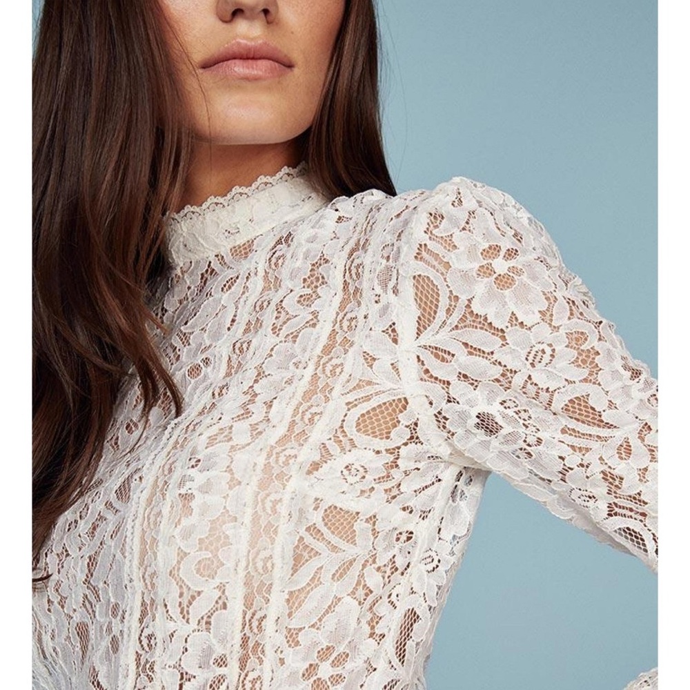 Reformation White Lace Blouse